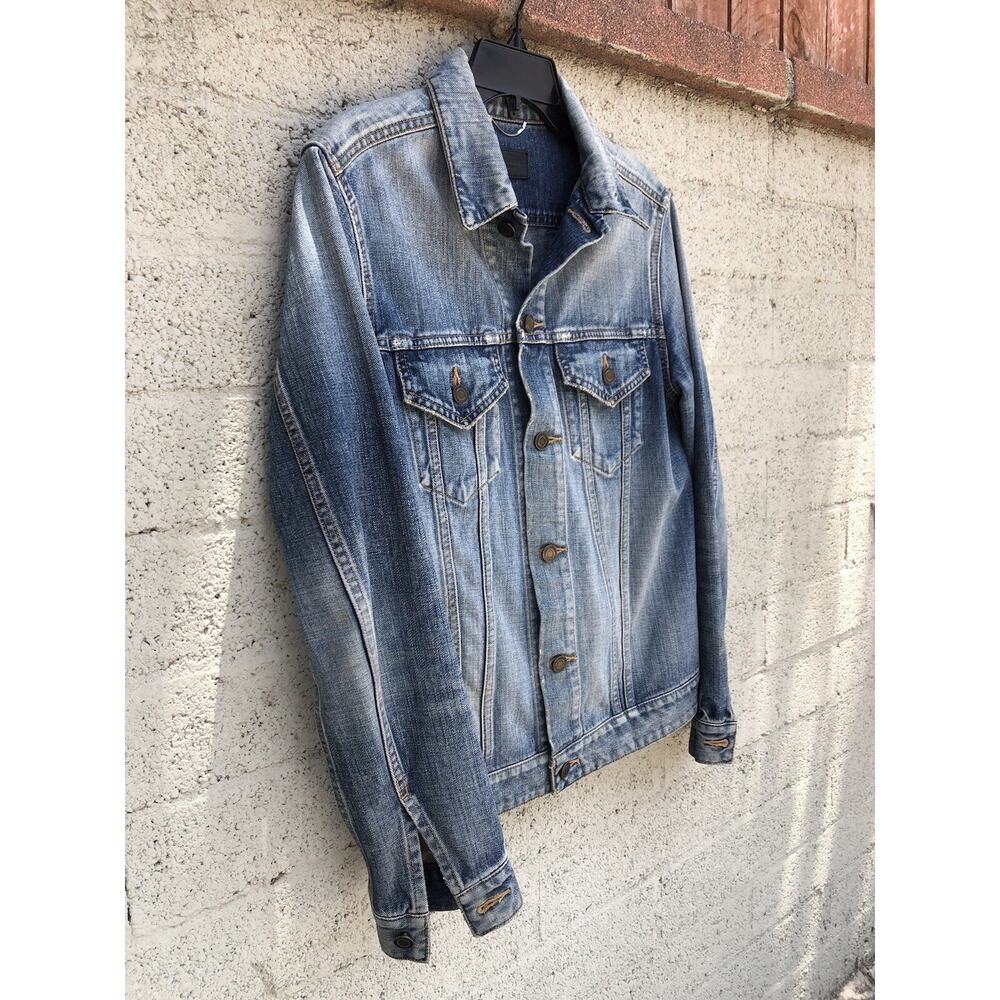 Saint Laurent Paris Sweet Dreams Shark Embroidered Denim Jacket Blue Sz S - Picture 7 of 9